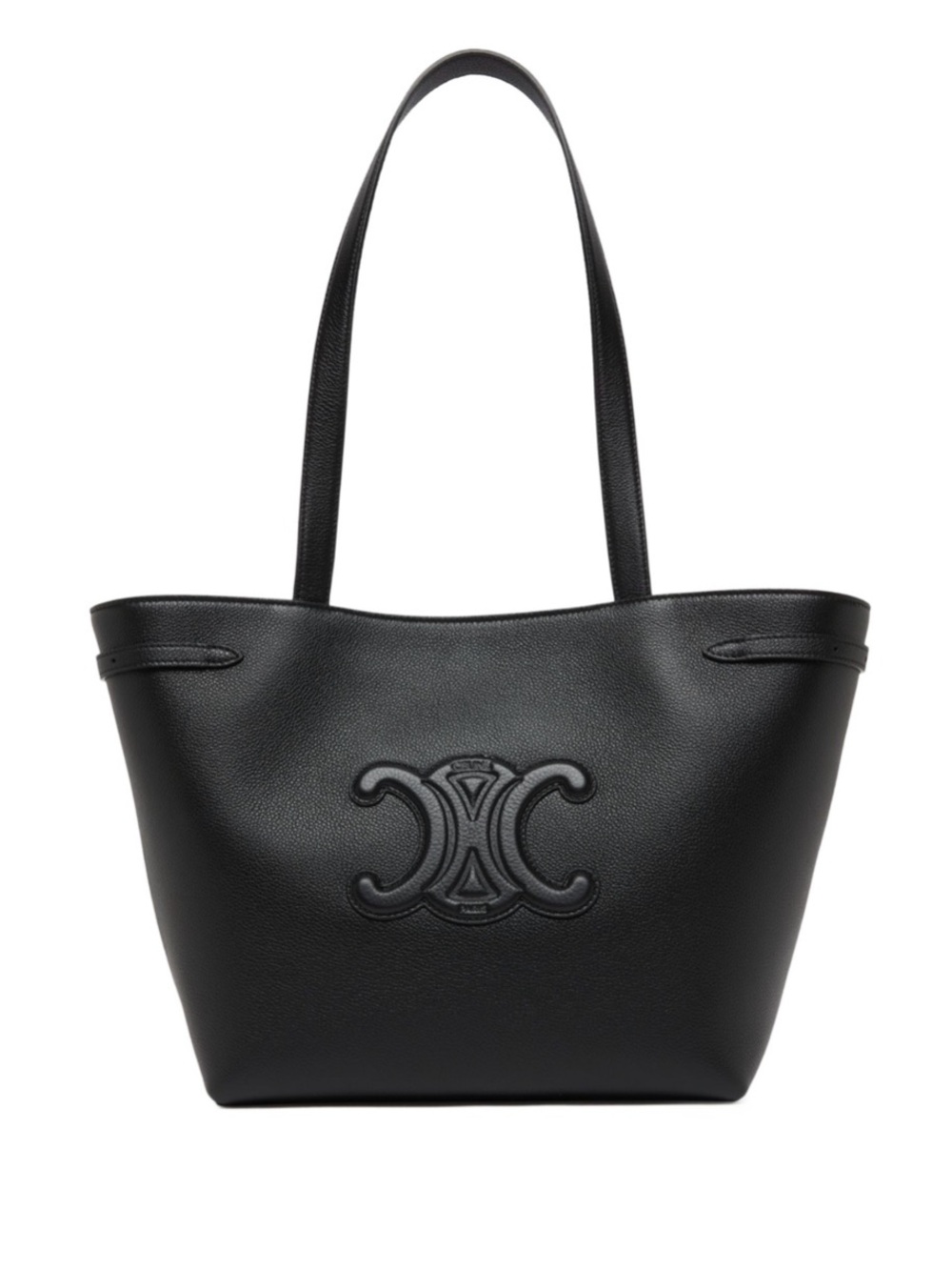 NEW Celine Black Leather Cuir Triomphe Cabas Anais Small Tote